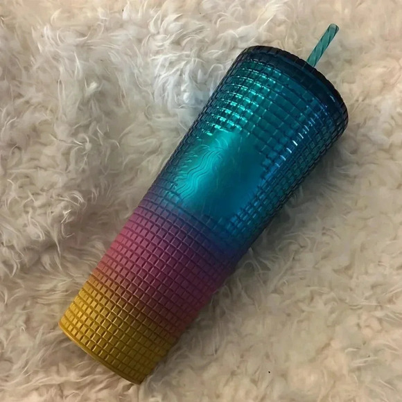 Starbucks x Tim Singleton Pride Rainbow Grid Studded Cup Tumbler 24oz 2023 - Picture 9 of 13